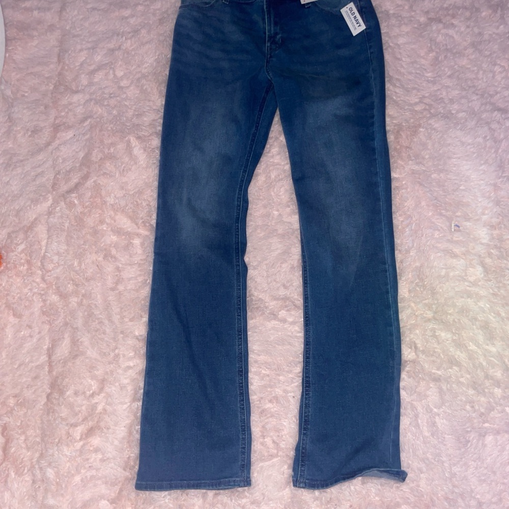 Old Navy Women's Straight Leg Jeans in Deep Blue
